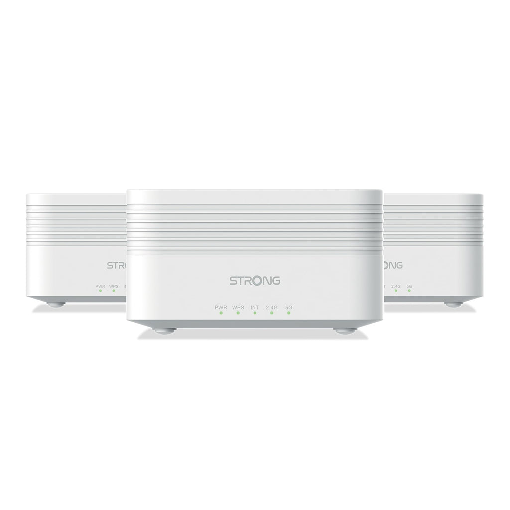 STRONG Atria Mesh AX3000 WiFi 6 Add-On Kit (3er-Packung) – Dual-Band Abdeckung, Gigabit-Ports, Weiß