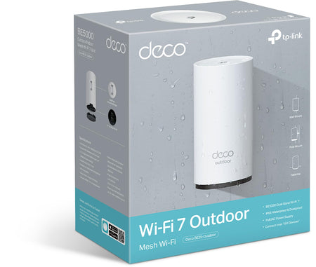 TP-Link Deco BE25 Outdoor WiFi 7 Router – Dual-Band, 2× 2.5G Ports, PoE/AC-Stromversorgung