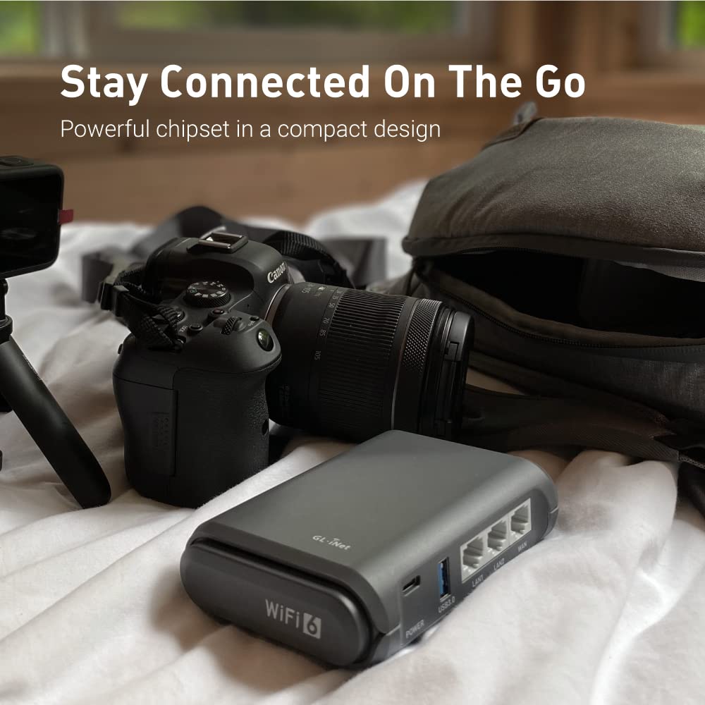 GL.iNet AXT1800 (Slate AX) – Mobiler Wi-Fi 6 Reise-Router mit VPN & Gigabit-Ports