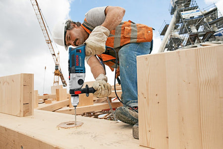 Bosch Professional Schlagbohrmaschine GSB 21-2 RCT (Bohr-Ø in Beton: 13-22 mm, 1300 Watt, inkl. Schnellspannbohrfutter 13mm, Tiefenanschlag 210mm, Zusatzhandgriff, Handwerkoffer)
